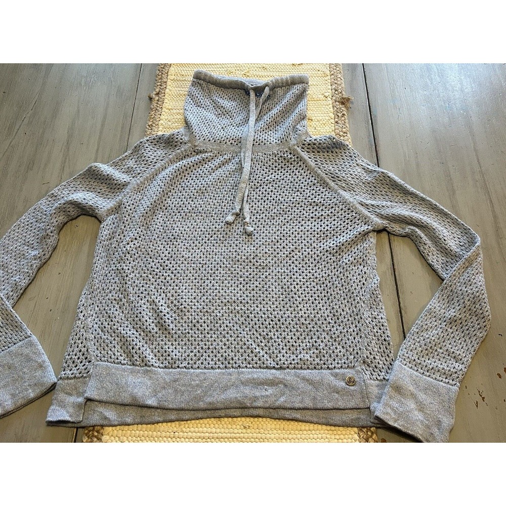 Prana Sunbleached Light Blue Translucent Sweater Organic Cotton Women's Sz XL